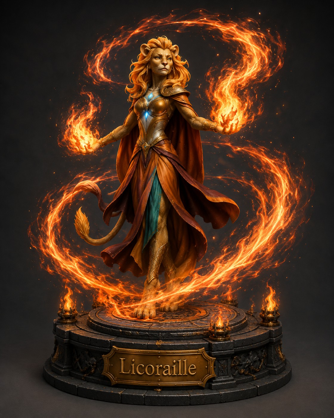 La Licoraille, femme lionne et mage de l’univers Elvyon